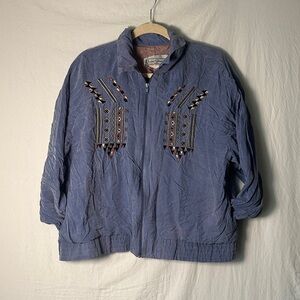Vintage Embroidered Women's Bomber Jacket
